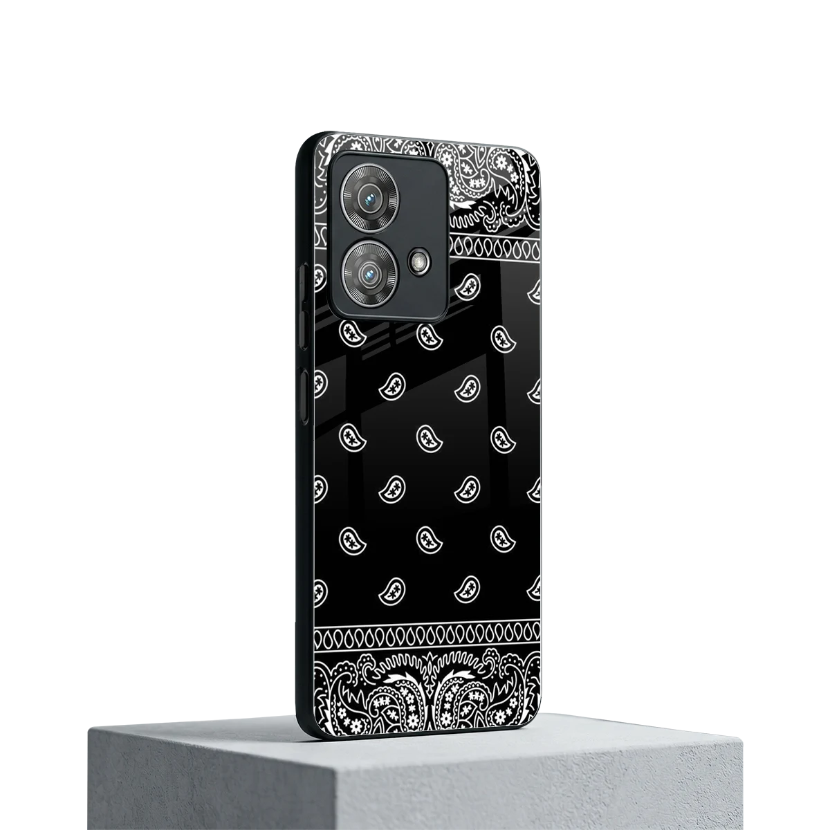 Paisley Black motorola edge 40 neo 5g mobile cover | shockproof glass phone case