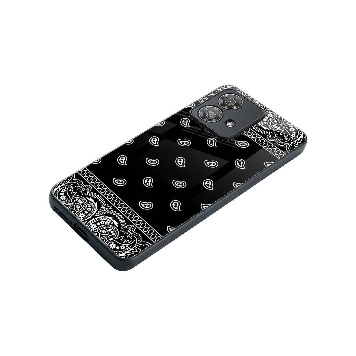 Paisley Black stylish phone case for motorola edge 40 neo 5g | glossy glass and slim fit