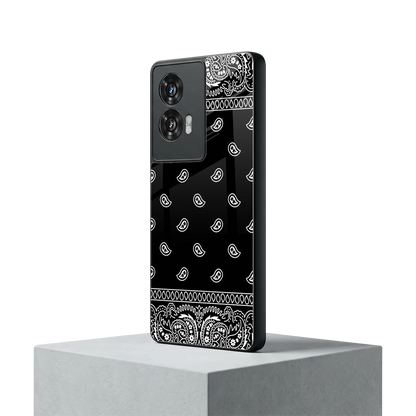 Paisley Black motorola edge 50 fusion mobile cover | shockproof glass phone case