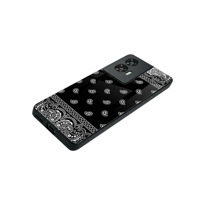 Paisley Black stylish phone case for motorola edge 50 fusion | glossy glass and slim fit