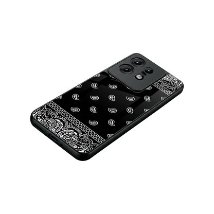 Paisley Black stylish phone case for motorola edge 50 pro | glossy glass and slim fit