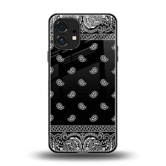Paisley Black back phone cover | glass case for nothing phone 1