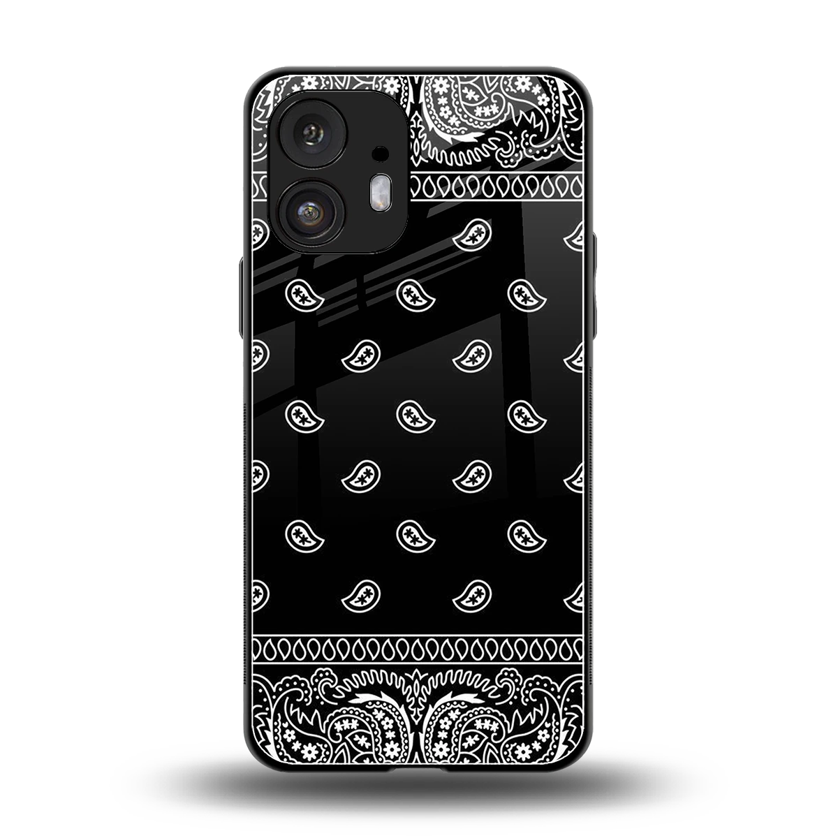 Paisley Black back phone cover | glass case for nothing phone 2