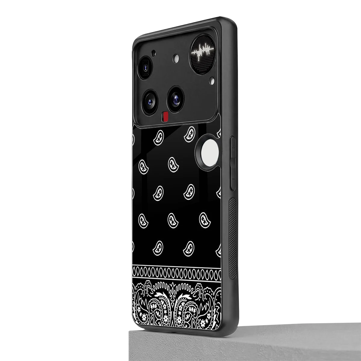 Paisley Black nothing phone 3 mobile cover | shockproof glass phone case