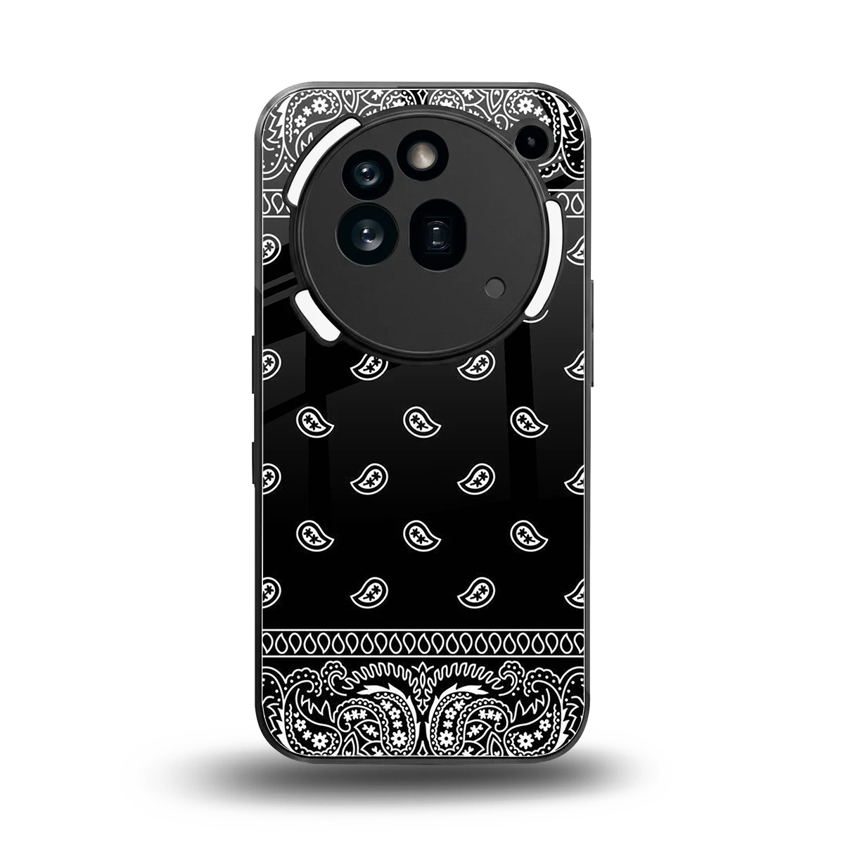 Paisley Black back phone cover | glass case for nothing phone 3a pro