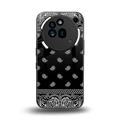 Paisley Black back phone cover | glass case for nothing phone 3a pro