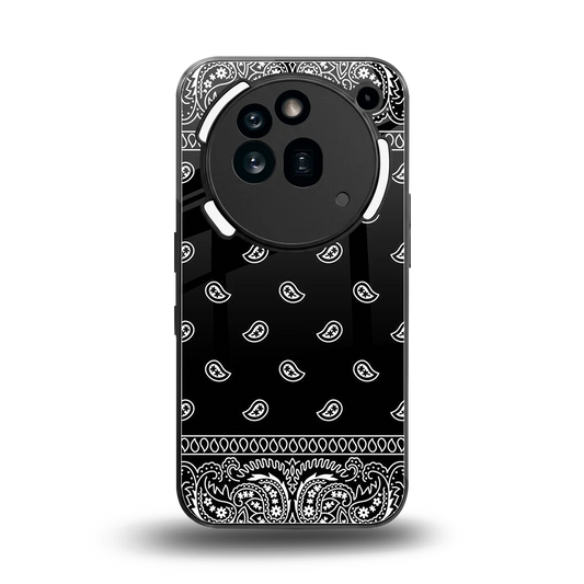 Paisley Black back phone cover | glass case for nothing phone 3a pro