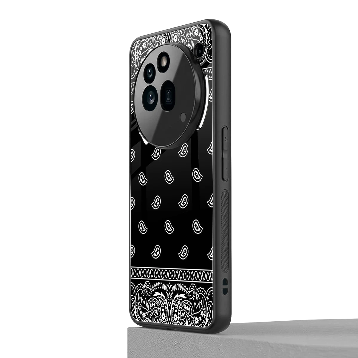 Paisley Black nothing phone 3a pro mobile cover | shockproof glass phone case