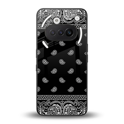 Paisley Black back phone cover | glass case for nothing phone 3a
