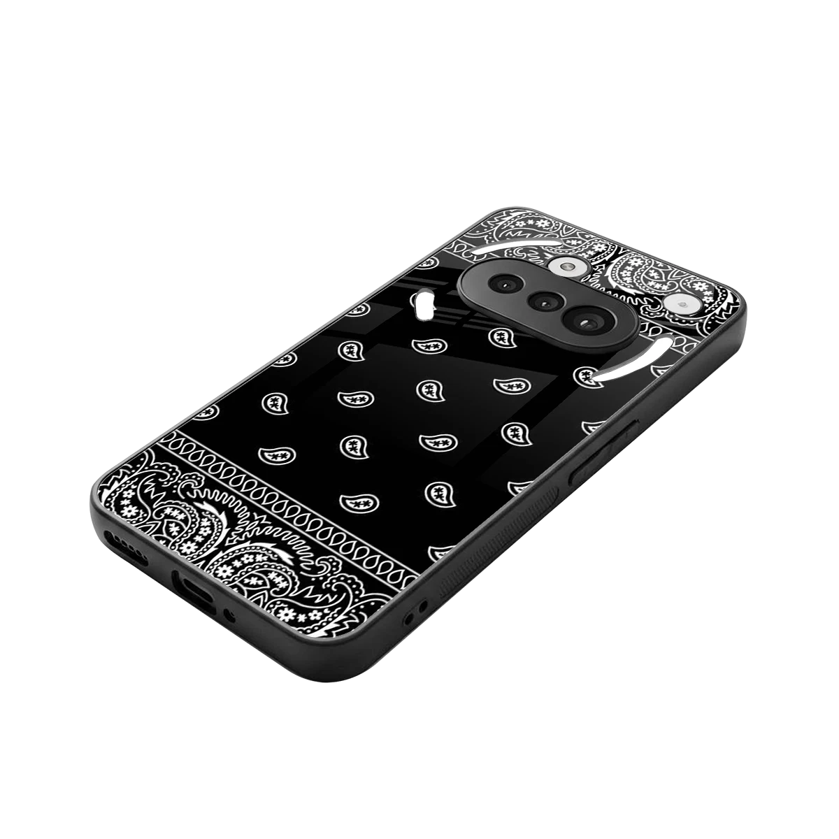 Paisley Black stylish phone case for nothing phone 3a | glossy glass and slim fit