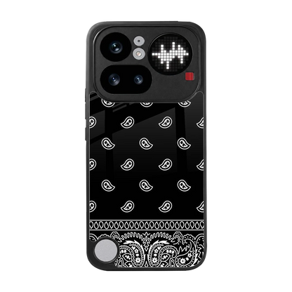 Paisley Black back phone cover | glass case for nothing phone 4a pro