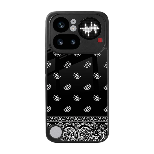 Paisley Black back phone cover | glass case for nothing phone 4a pro