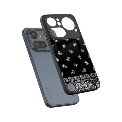 Paisley Black sleek nothing phone 4a pro cover with tempered glass back and TPU edges