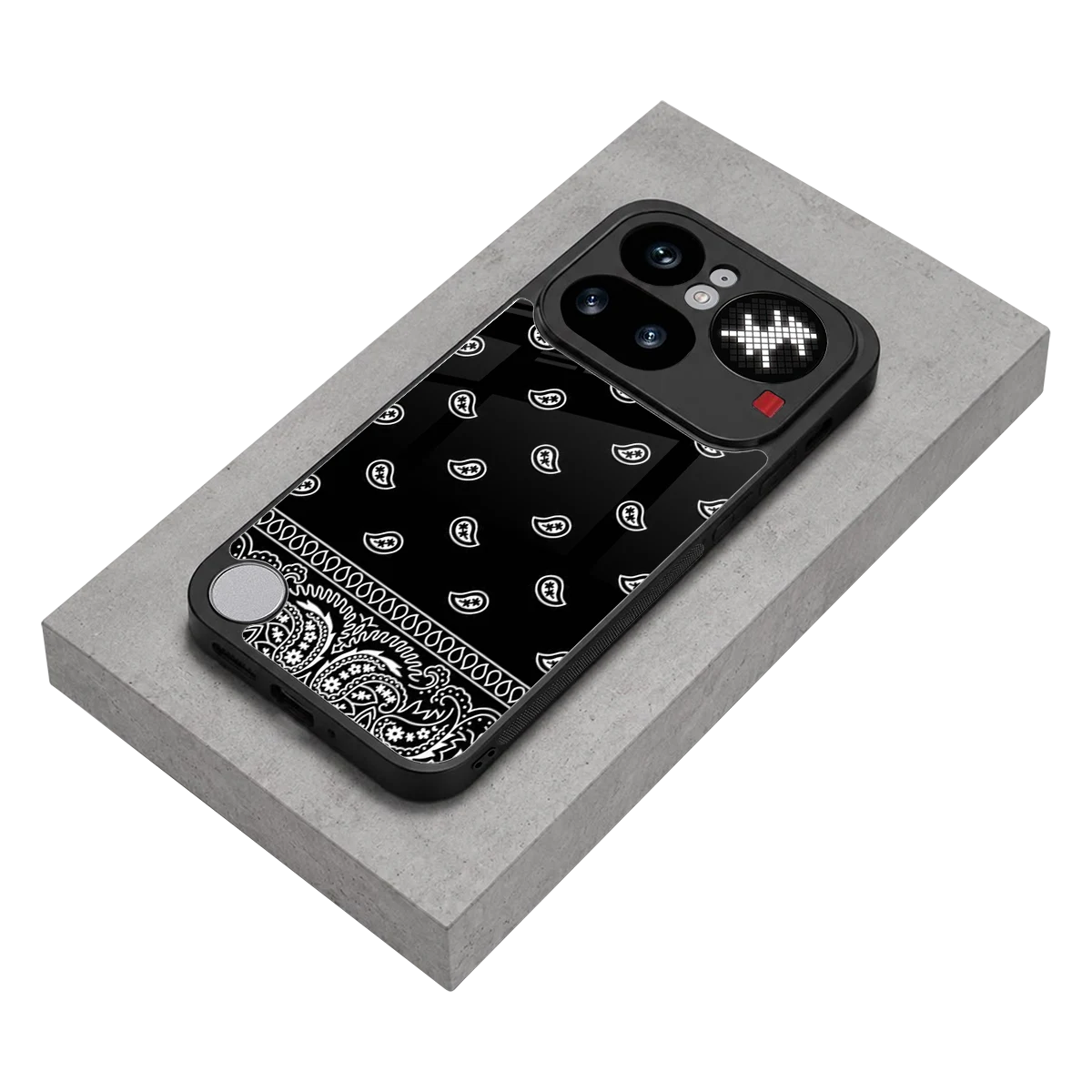 Paisley Black stylish phone case for nothing phone 4a pro | glossy glass and slim fit