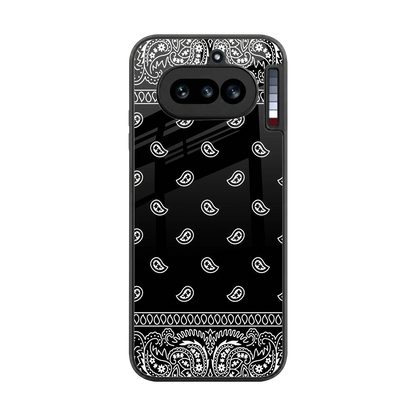 Paisley Black back phone cover | glass case for nothing phone 4a
