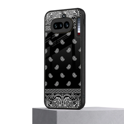 Paisley Black nothing phone 4a mobile cover | shockproof glass phone case