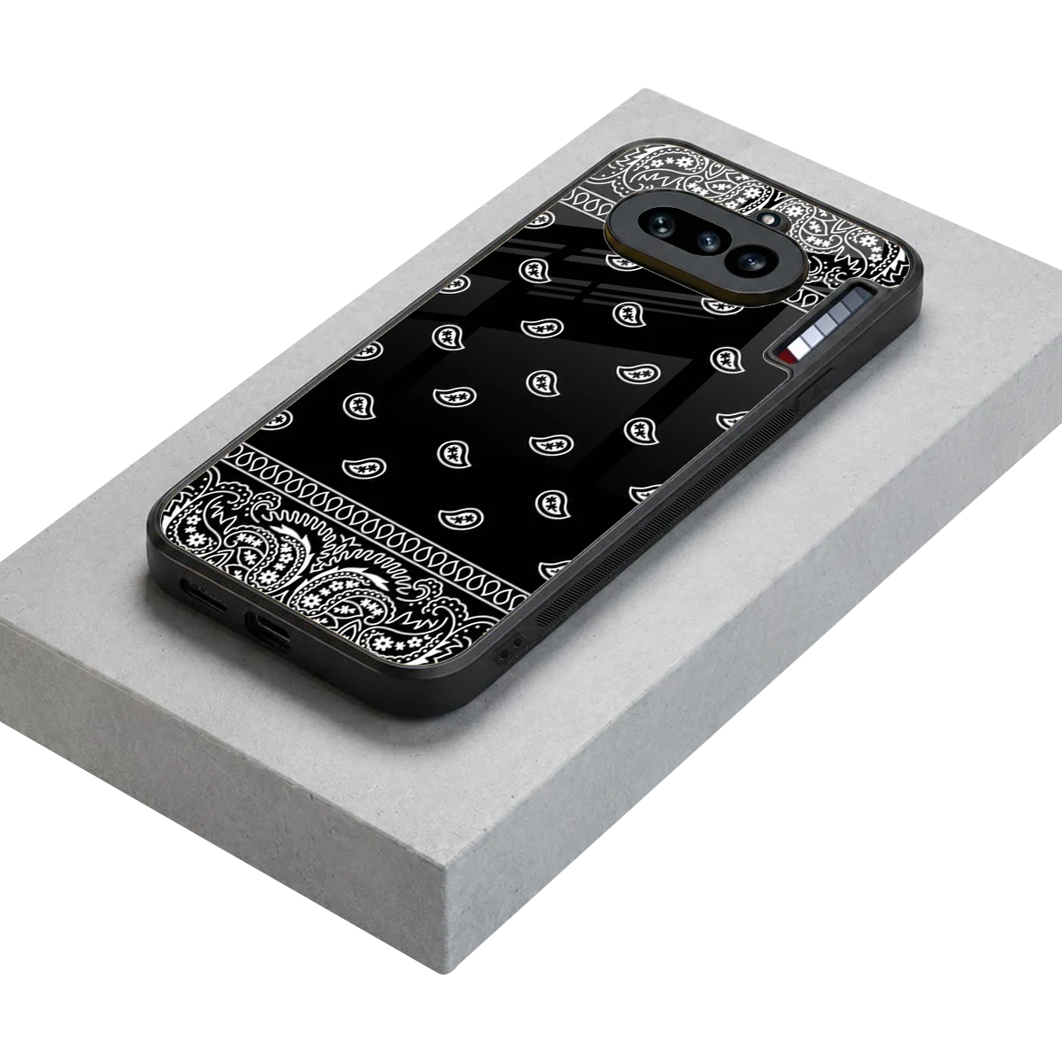 Paisley Black stylish phone case for nothing phone 4a | glossy glass and slim fit