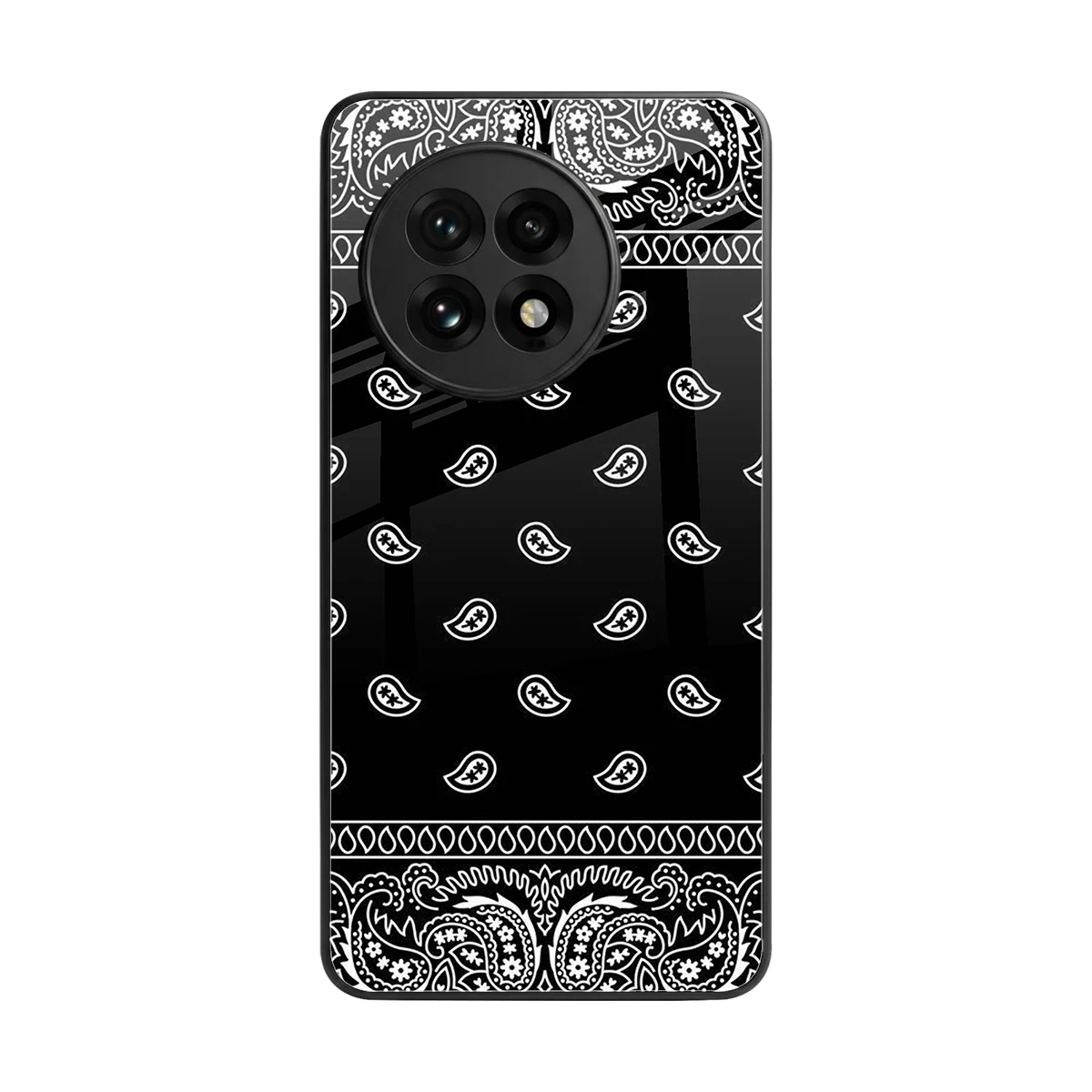 Paisley Black back phone cover | glass case for oneplus 13r