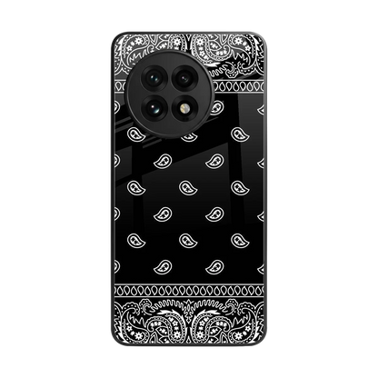 Paisley Black back phone cover | glass case for oneplus 13r