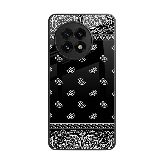 Paisley Black back phone cover | glass case for oneplus 13r