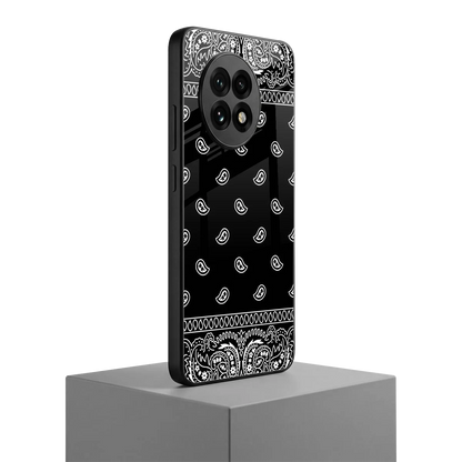 Paisley Black oneplus 13r mobile cover | shockproof glass phone case
