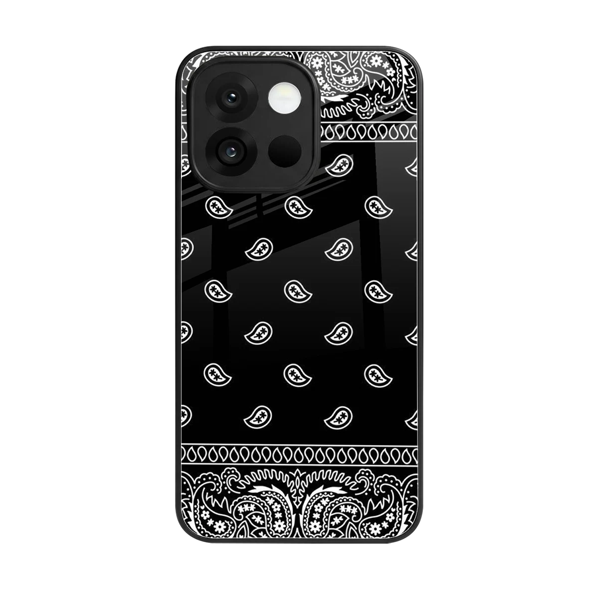 Paisley Black back phone cover | glass case for oneplus 13s