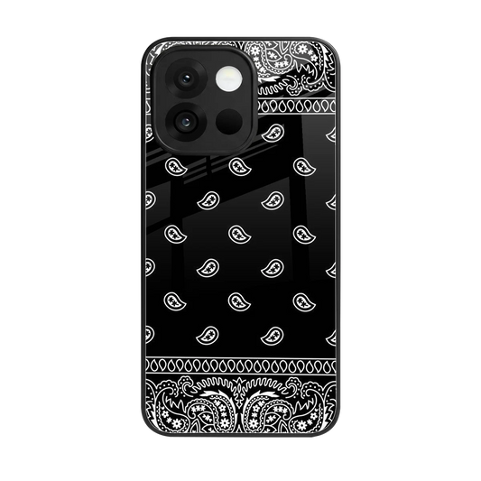 Paisley Black back phone cover | glass case for oneplus 13s