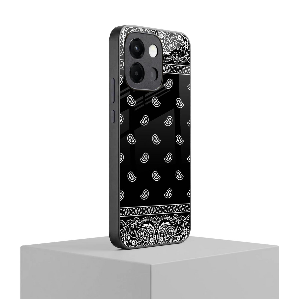 Paisley Black oneplus 13s mobile cover | shockproof glass phone case
