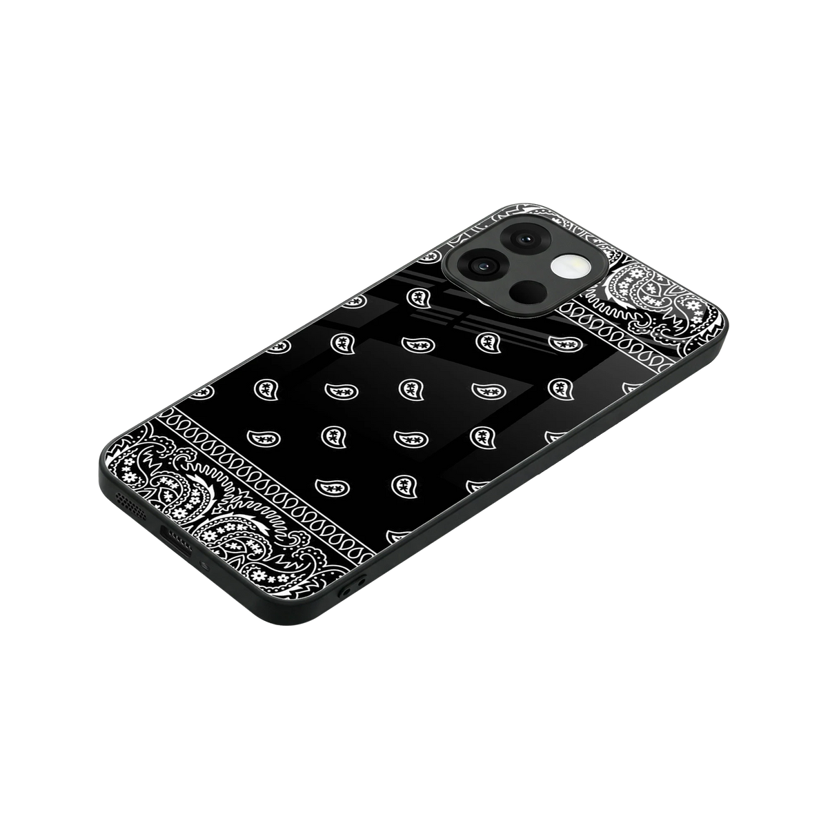 Paisley Black stylish phone case for oneplus 13s | glossy glass and slim fit