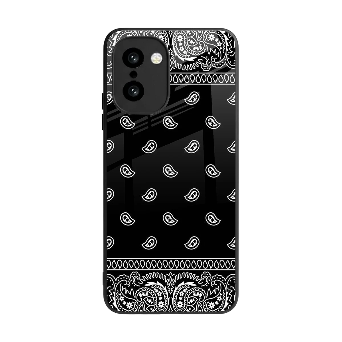 Paisley Black back phone cover | glass case for oneplus 15r