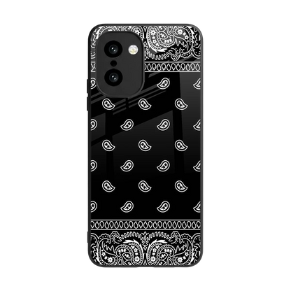 Paisley Black back phone cover | glass case for oneplus 15r