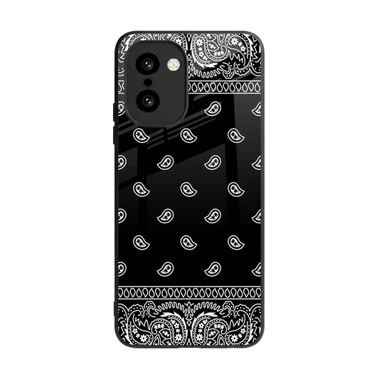 Paisley Black back phone cover | glass case for oneplus 15r
