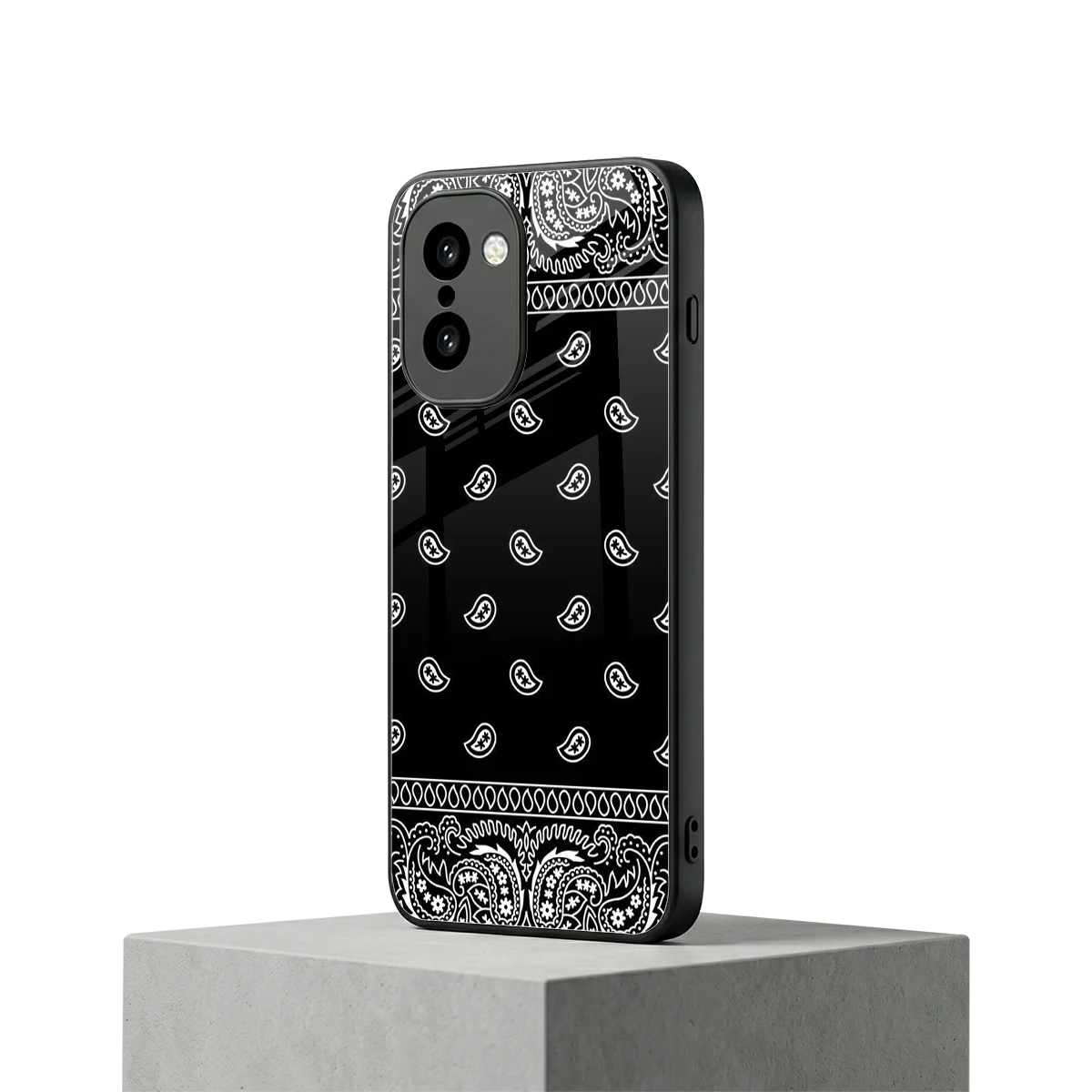 Paisley Black oneplus 15r mobile cover | shockproof glass phone case
