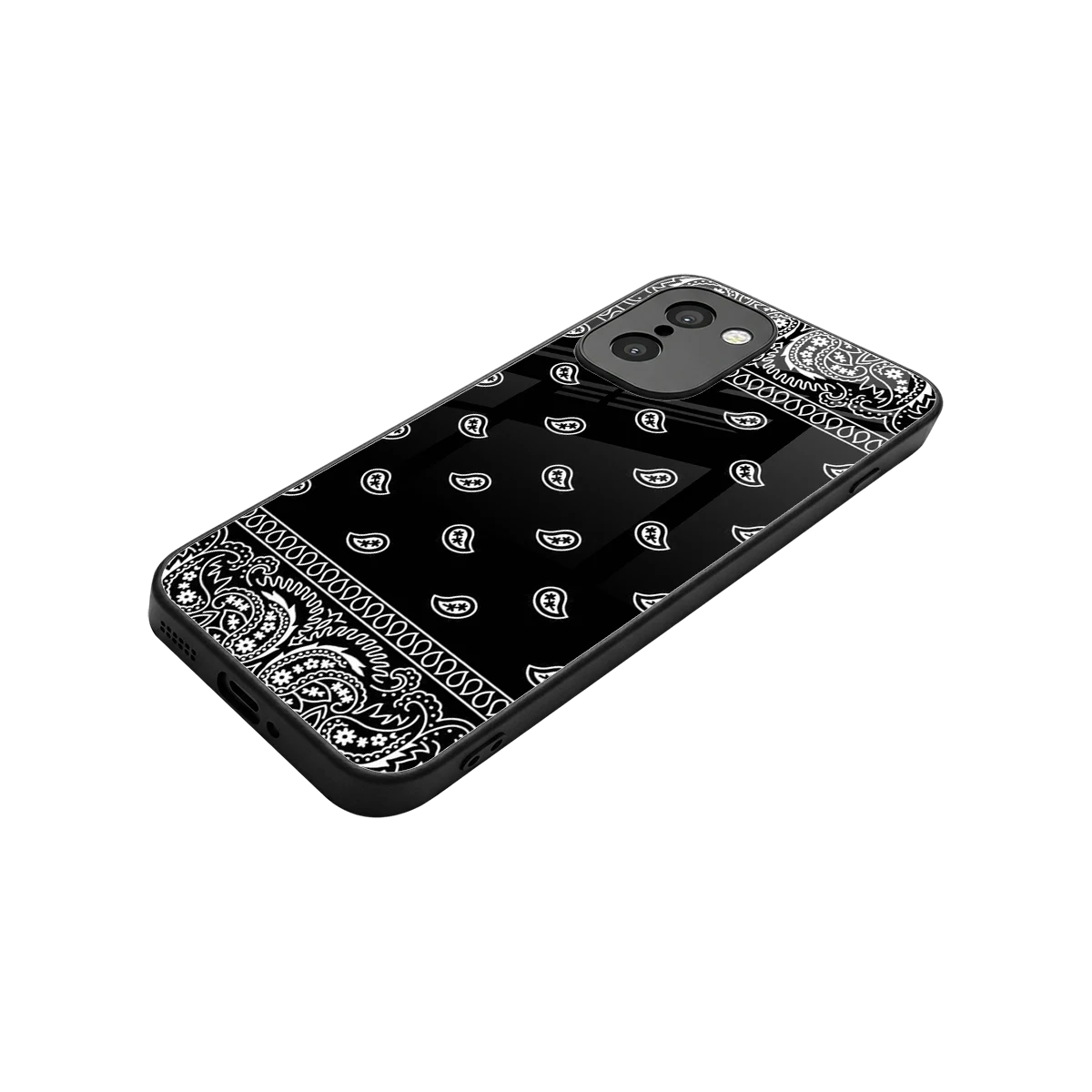 Paisley Black stylish phone case for oneplus 15r | glossy glass and slim fit