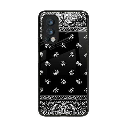 Paisley Black back phone cover | glass case for oneplus nord 2