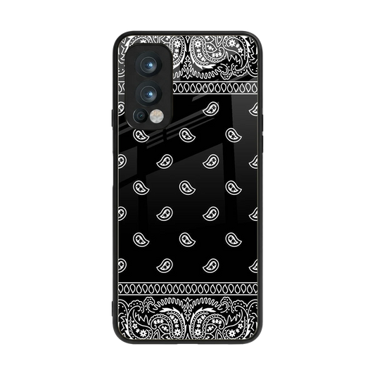 Paisley Black back phone cover | glass case for oneplus nord 2