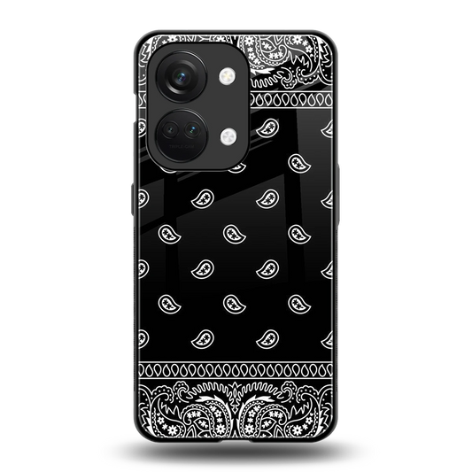 Paisley Black back phone cover | glass case for oneplus nord 3