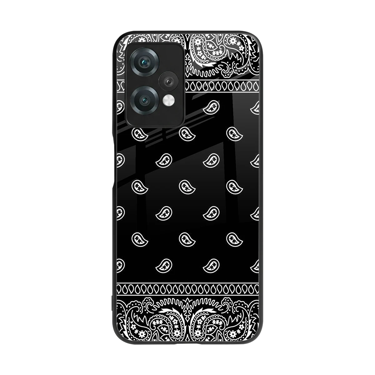 Paisley Black back phone cover | glass case for oneplus nord ce 2 lite