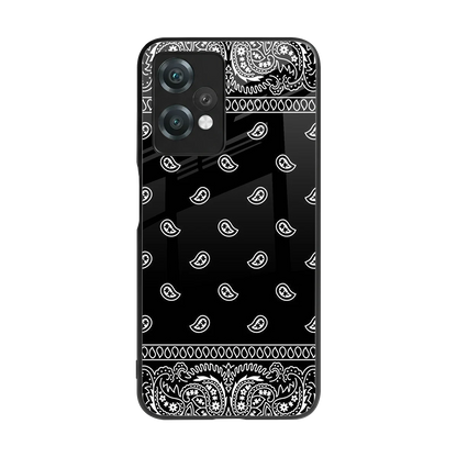 Paisley Black back phone cover | glass case for oneplus nord ce 2 lite