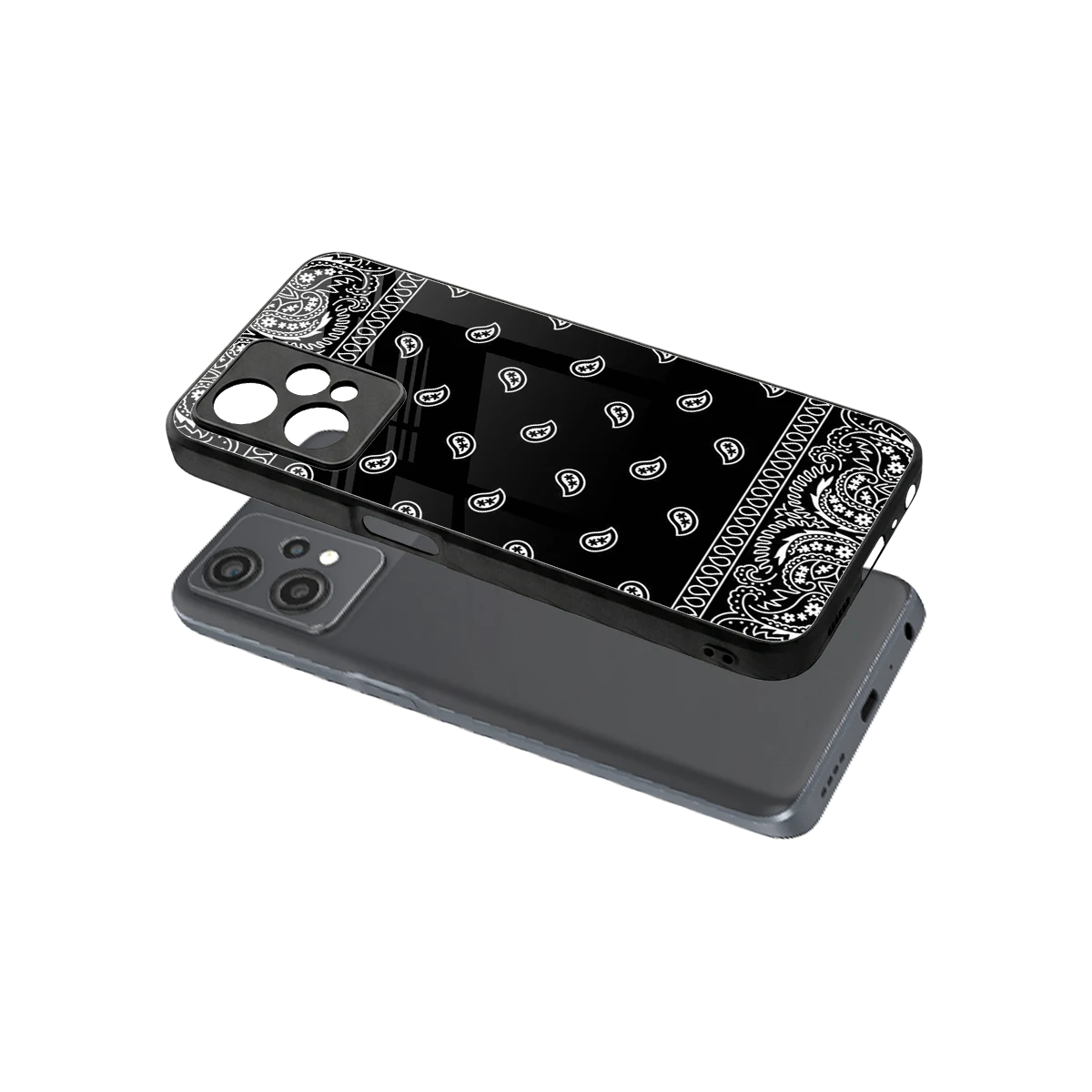 Paisley Black sleek oneplus nord ce 2 lite cover with tempered glass back and TPU edges