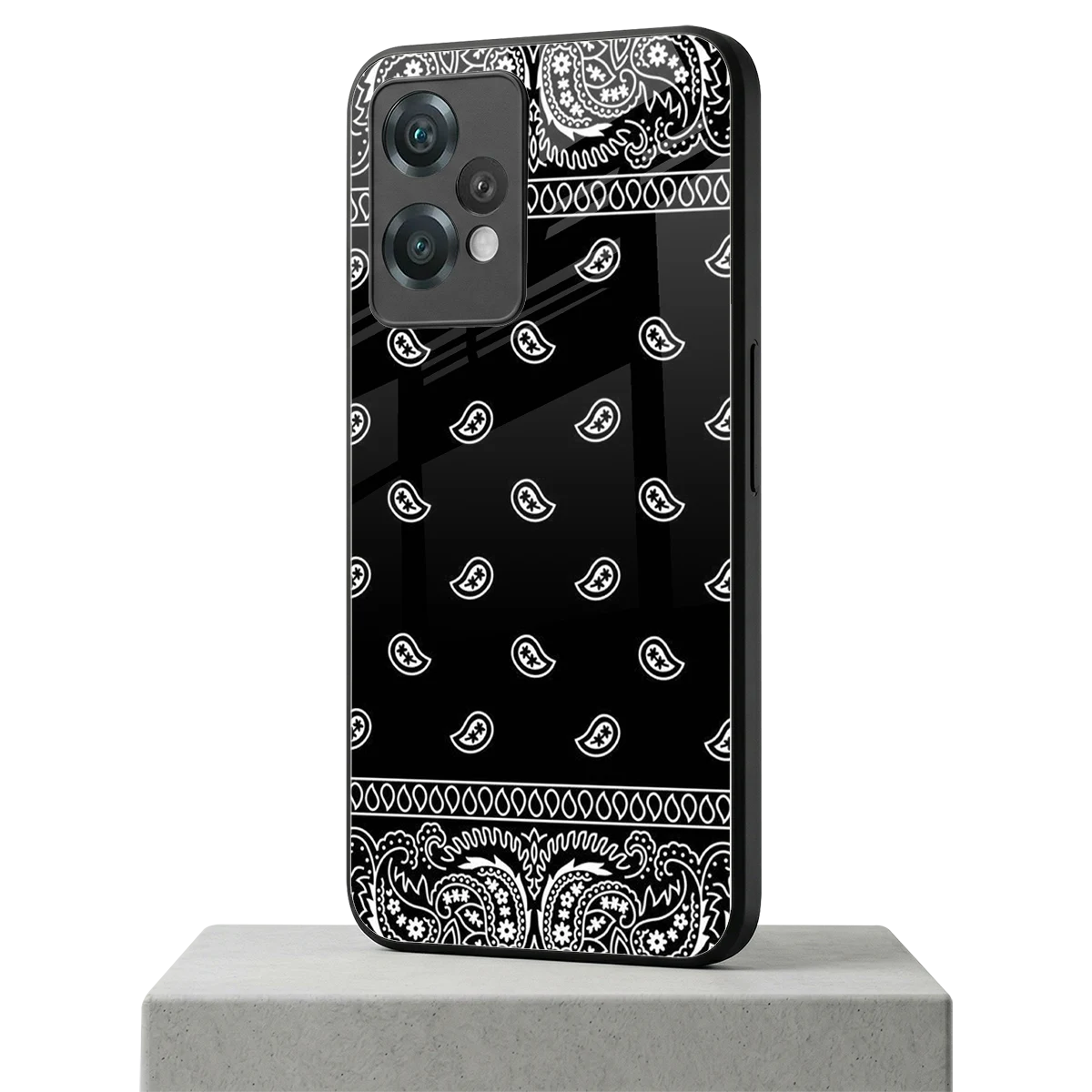 Paisley Black oneplus nord ce 2 lite mobile cover | shockproof glass phone case