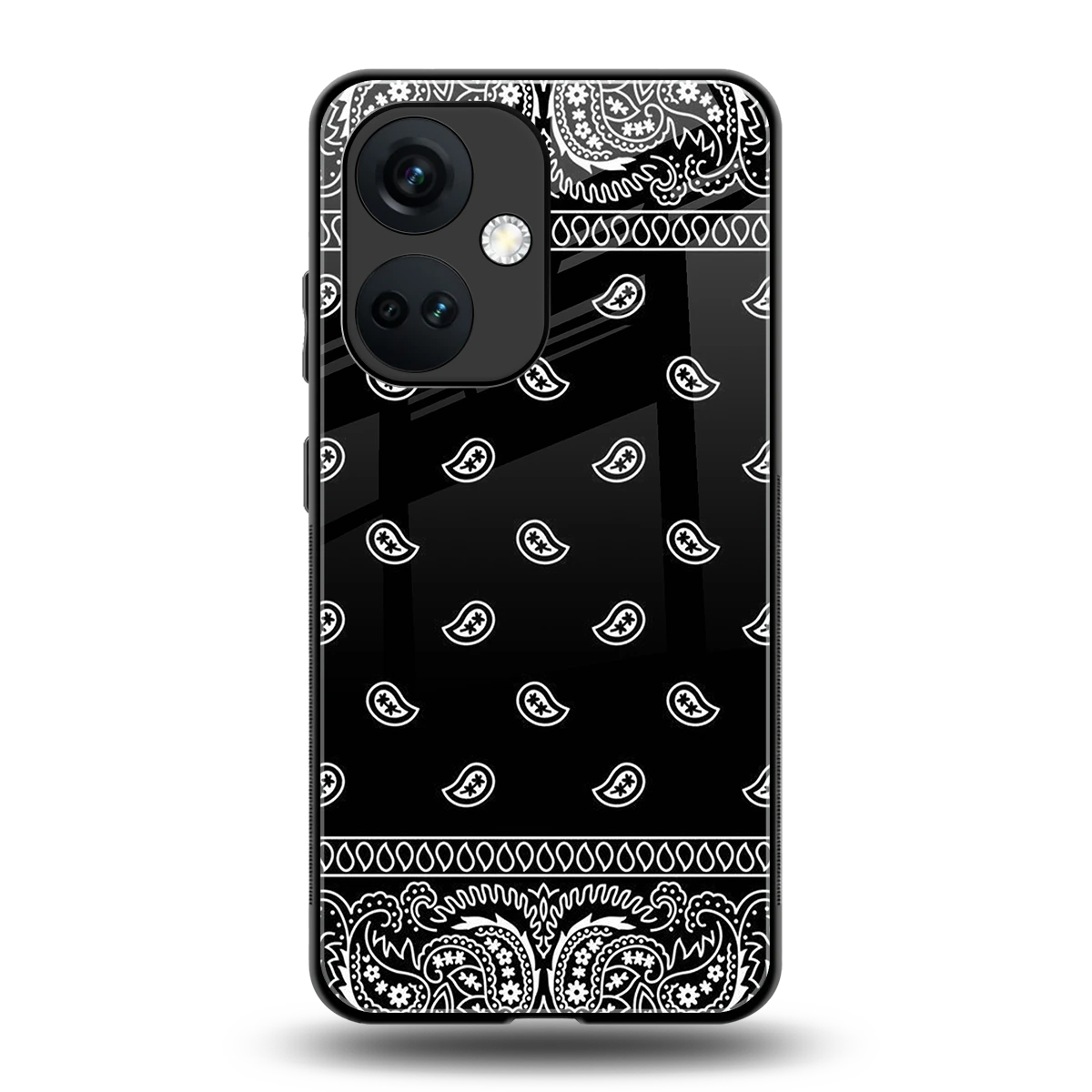 Paisley Black back phone cover | glass case for oneplus nord ce 3