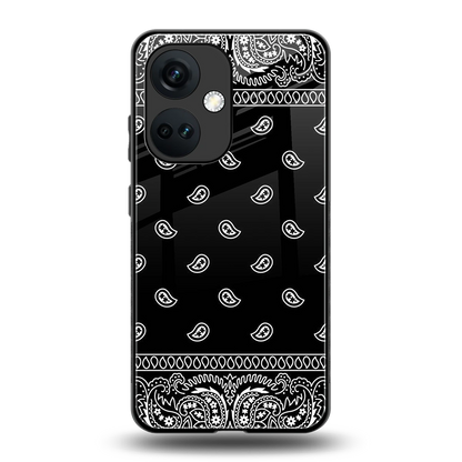 Paisley Black back phone cover | glass case for oneplus nord ce 3