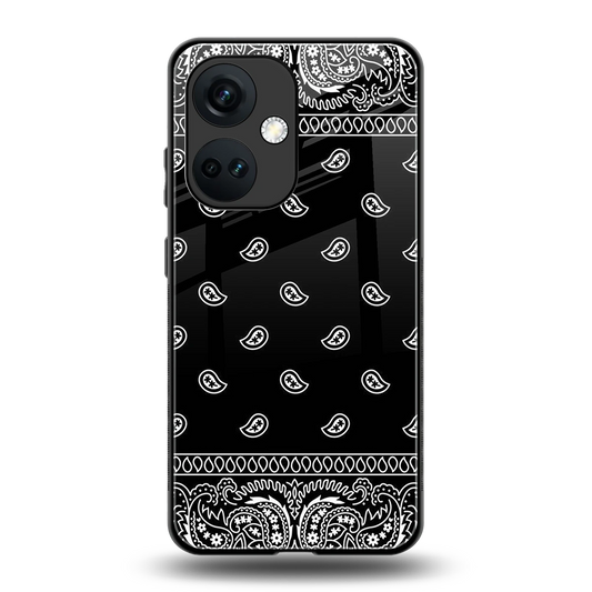Paisley Black back phone cover | glass case for oneplus nord ce 3