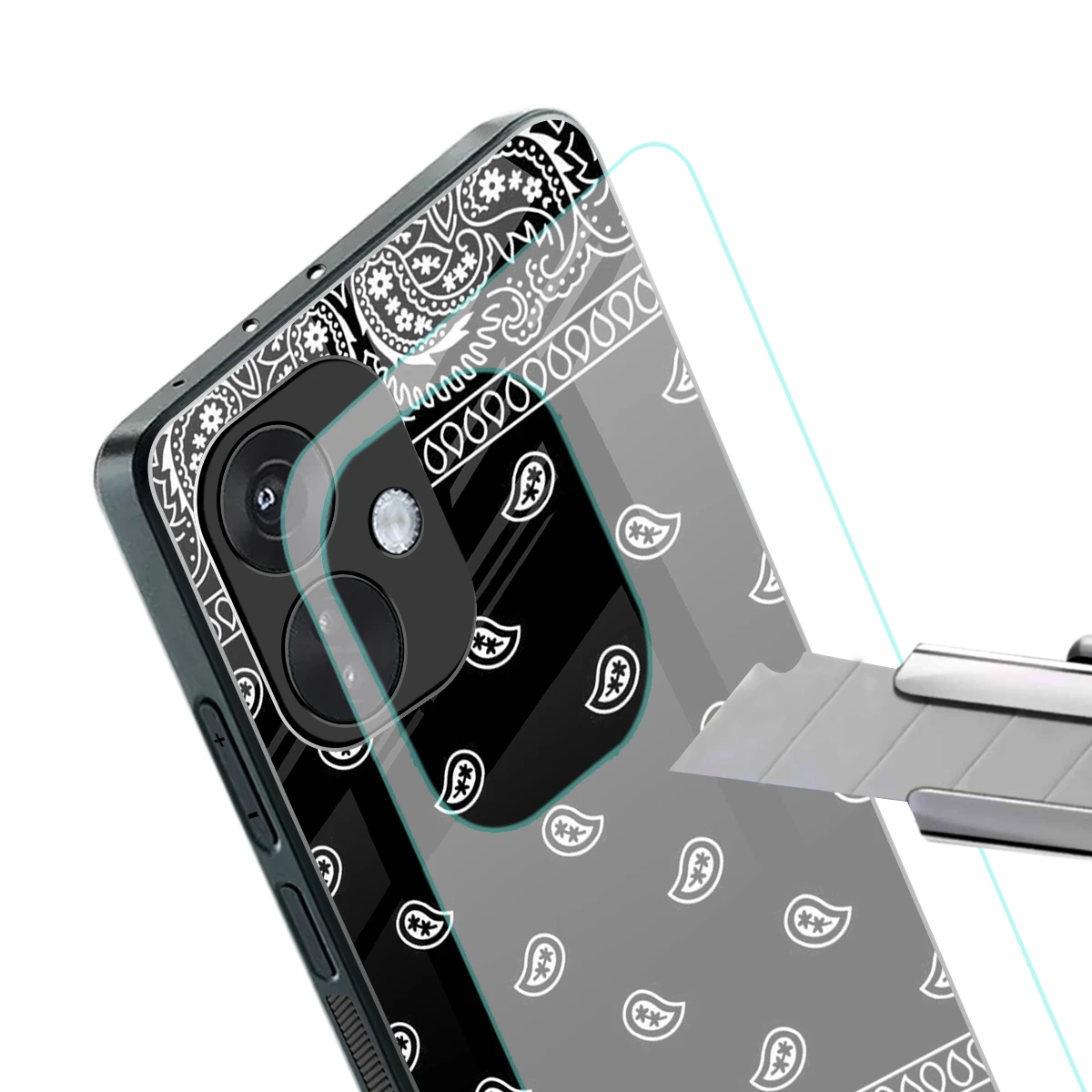 Paisley Black stylish phone case for oneplus nord ce 3 | glossy glass and slim fit