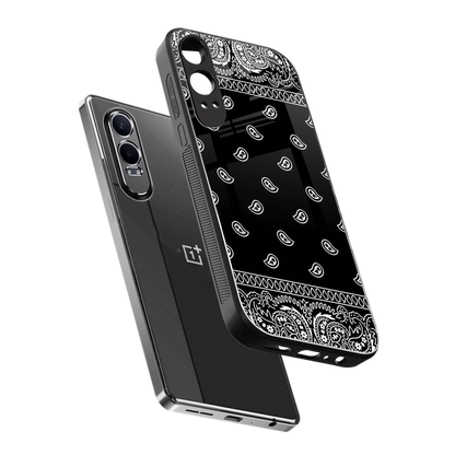 Paisley Black sleek oneplus nord ce 4 lite cover with tempered glass back and TPU edges