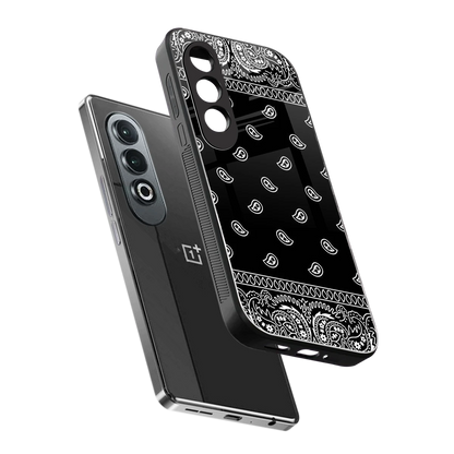 Paisley Black sleek oneplus nord ce 4 cover with tempered glass back and TPU edges