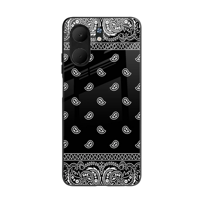 Paisley Black back phone cover | glass case for oppo a5x 5g