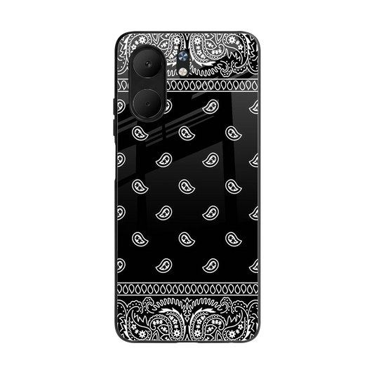 Paisley Black back phone cover | glass case for oppo a5x 5g