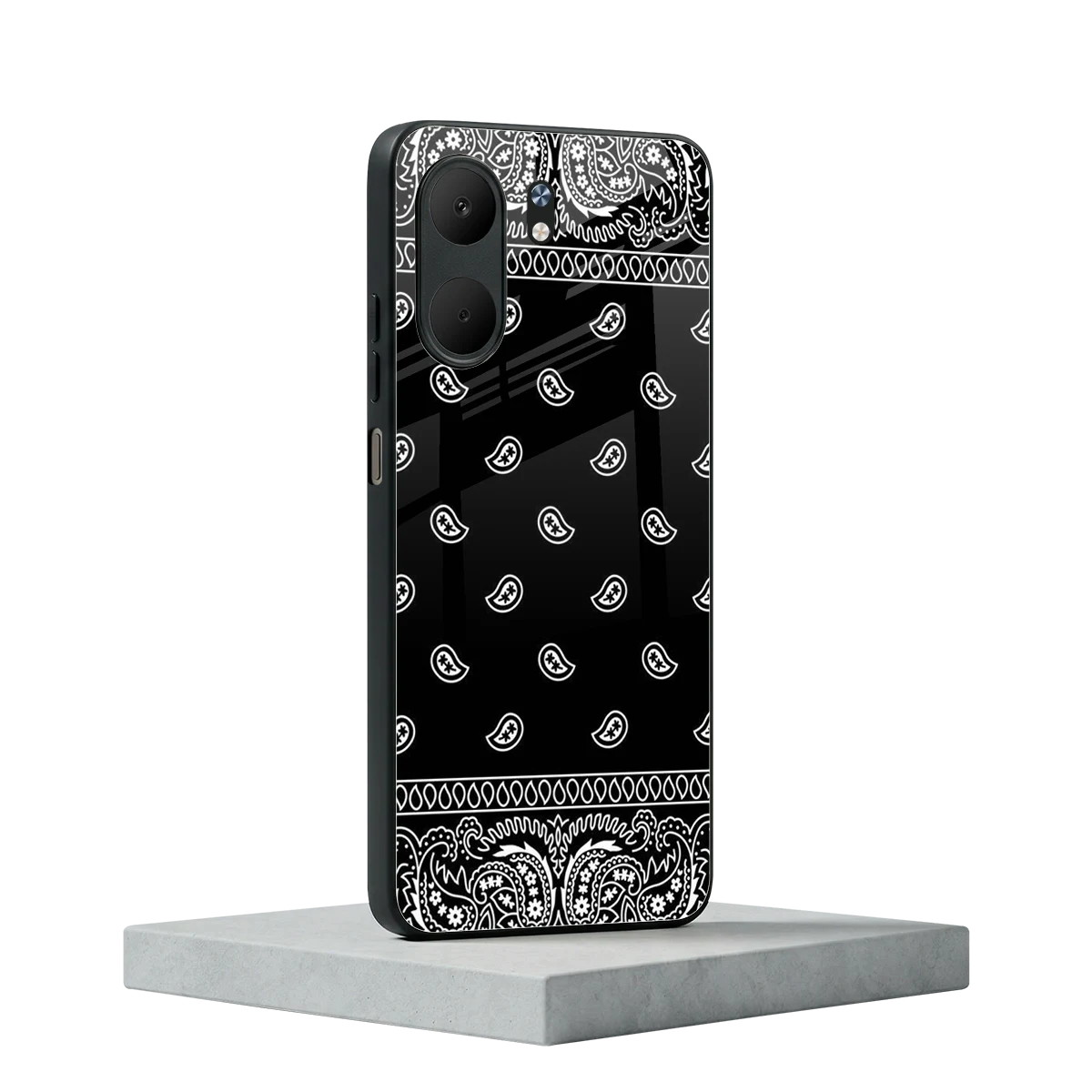 Paisley Black oppo a5x 5g mobile cover | shockproof glass phone case